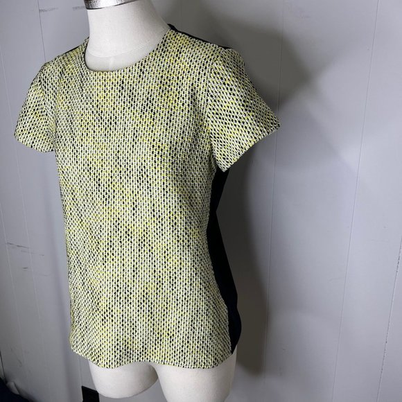 Banana Republic Tweed Front Yellow and Black Top Size Small - Picture 2 of 9